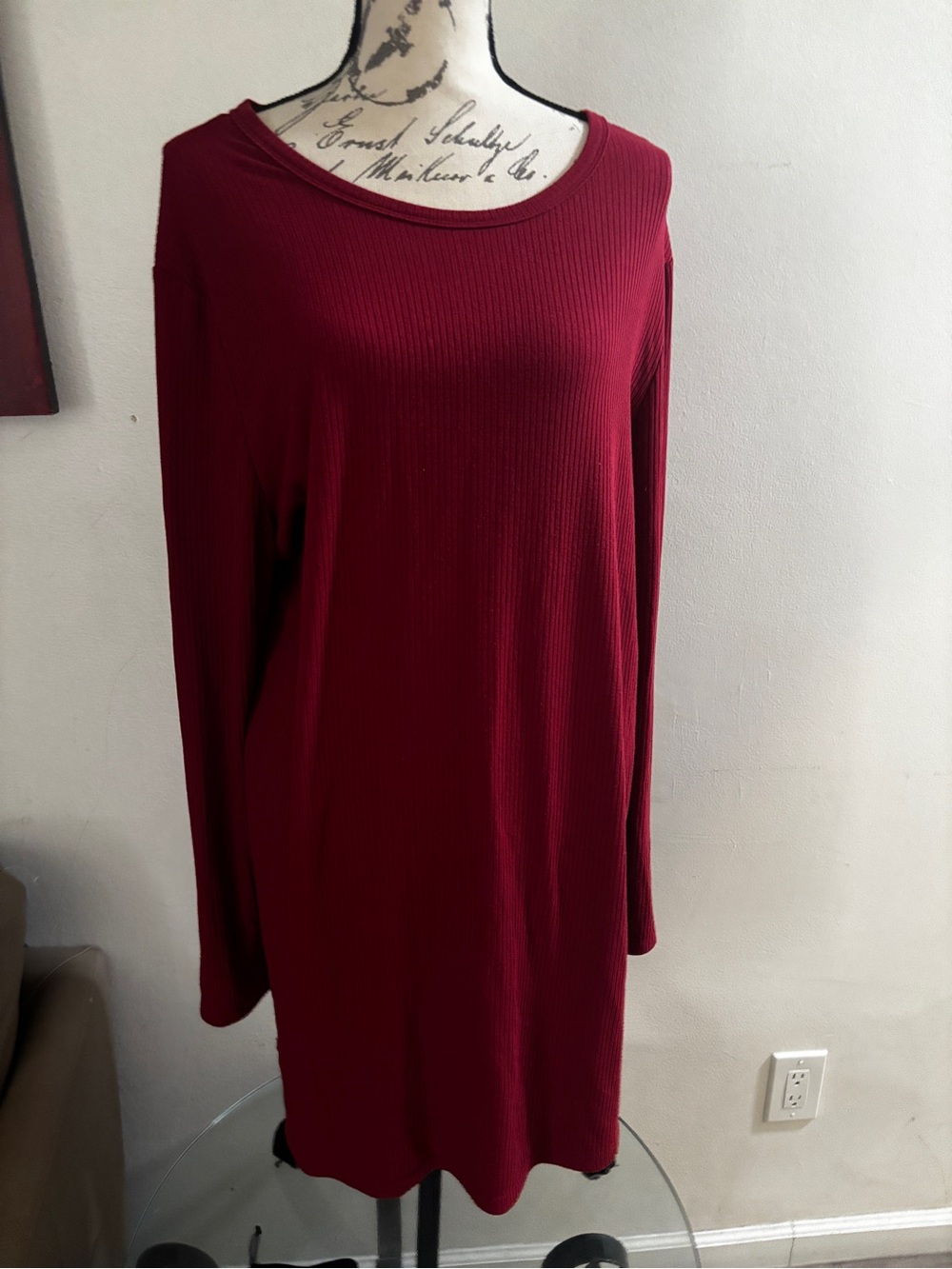 GAP Long Sleeve Ribbed- Burgundy top